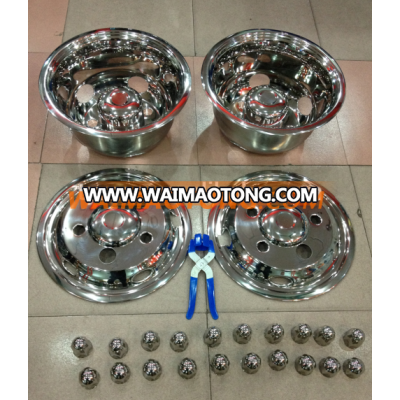 stainless steel wheel cover for toyota coaster 16" wheel rim